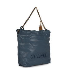 Load image into Gallery viewer, Chanel Mini 22 Bag Blue Caviar Gold Hardware