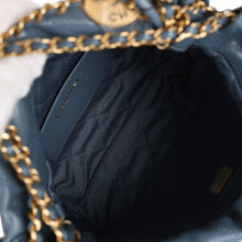 Load image into Gallery viewer, Chanel Mini 22 Bag Blue Caviar Gold Hardware