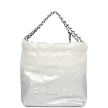 Load image into Gallery viewer, Chanel Mini 22 Bag White and Silver Ombre Metallic Calfskin Silver Hardware