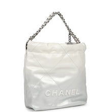 Load image into Gallery viewer, Chanel Mini 22 Bag White and Silver Ombre Metallic Calfskin Silver Hardware
