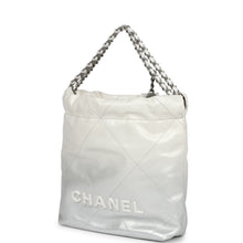 Load image into Gallery viewer, Chanel Mini 22 Bag White and Silver Ombre Metallic Calfskin Silver Hardware