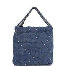 Load image into Gallery viewer, Chanel Mini 22 Bag Blue Studded Denim Silver Hardware