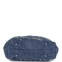 Load image into Gallery viewer, Chanel Mini 22 Bag Blue Studded Denim Silver Hardware