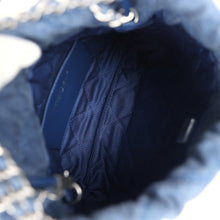 Load image into Gallery viewer, Chanel Mini 22 Bag Blue Studded Denim Silver Hardware