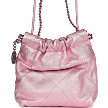 Load image into Gallery viewer, Chanel Mini 22 Bag Pink Metallic Lambskin Lacquered Metal Hardware
