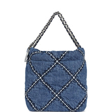 Load image into Gallery viewer, Chanel Mini 22 Bag Blue Stitched Denim Silver Hardware