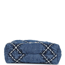 Load image into Gallery viewer, Chanel Mini 22 Bag Blue Stitched Denim Silver Hardware