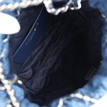 Load image into Gallery viewer, Chanel Mini 22 Bag Blue Stitched Denim Silver Hardware