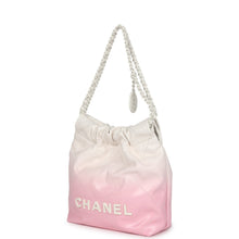 Load image into Gallery viewer, Chanel Mini 22 Bag Pink and White Ombre Calfskin Lacquered Metal Hardware