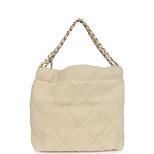 Load image into Gallery viewer, Chanel Small 22 Bag Ecru Shearling Brushed Gold Hardware