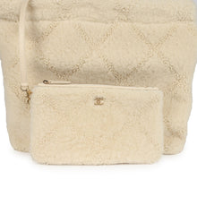 Load image into Gallery viewer, Chanel Small 22 Bag Ecru Shearling Brushed Gold Hardware