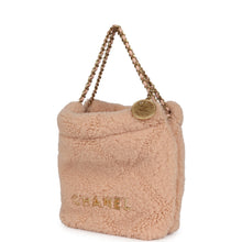 Load image into Gallery viewer, Chanel Mini 22 Bag Light Pink Shearling Gold Hardware