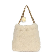 Load image into Gallery viewer, Chanel Mini 22 Bag Ecru Shearling Gold Hardware
