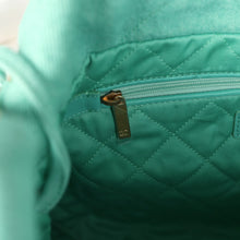 Load image into Gallery viewer, Chanel Small 22 Bag Light Green Washed Denim Gold Hardware