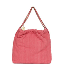Load image into Gallery viewer, Chanel Small 22 Bag Light Red Washed Denim Gold Hardware