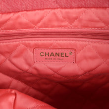 Load image into Gallery viewer, Chanel Small 22 Bag Light Red Washed Denim Gold Hardware