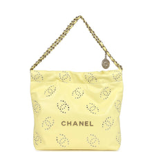 Load image into Gallery viewer, Chanel Small 22 Bag Yellow Shiny Calfskin Brushed Gold Hardware