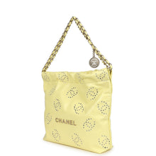 Load image into Gallery viewer, Chanel Small 22 Bag Yellow Shiny Calfskin Brushed Gold Hardware
