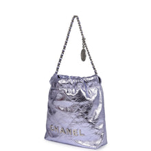 Load image into Gallery viewer, Chanel Mini 22 Bag Purple Metallic Calfskin Brushed Silver Hardware
