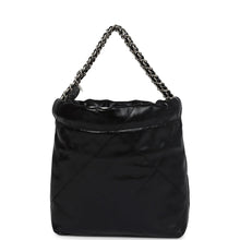 Load image into Gallery viewer, Chanel Mini 22 Bag Black Shiny Calfskin Brushed Silver Hardware