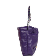 Load image into Gallery viewer, Chanel Mini 22 Bag Dark Purple Lambskin Rainbow Hardware