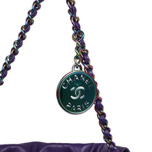 Load image into Gallery viewer, Chanel Mini 22 Bag Dark Purple Lambskin Rainbow Hardware