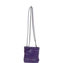 Load image into Gallery viewer, Chanel Mini 22 Bag Dark Purple Lambskin Rainbow Hardware
