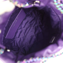 Load image into Gallery viewer, Chanel Mini 22 Bag Dark Purple Lambskin Rainbow Hardware