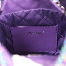 Load image into Gallery viewer, Chanel Mini 22 Bag Dark Purple Lambskin Rainbow Hardware