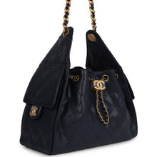 Load image into Gallery viewer, Chanel Small 25 Hobo Bag Dark Navy Caviar Antique Gold Hardware