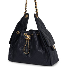 Load image into Gallery viewer, Chanel Small 25 Hobo Bag Dark Navy Caviar Antique Gold Hardware