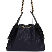 Load image into Gallery viewer, Chanel Small 25 Hobo Bag Dark Navy Caviar Antique Gold Hardware
