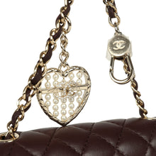 Load image into Gallery viewer, Chanel Nano Classic Double Flap Bag Charm Dark Brown Lambskin Light Gold Hardware