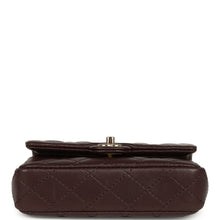 Load image into Gallery viewer, Chanel Nano Classic Double Flap Bag Charm Dark Brown Lambskin Light Gold Hardware