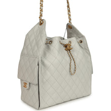 Load image into Gallery viewer, Chanel Medium 25 Hobo Bag Light Grey Caviar Antique Gold Hardware