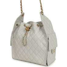 Load image into Gallery viewer, Chanel Medium 25 Hobo Bag Light Grey Caviar Antique Gold Hardware
