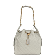 Load image into Gallery viewer, Chanel Medium 25 Hobo Bag Light Grey Caviar Antique Gold Hardware