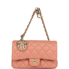 Load image into Gallery viewer, Chanel Nano Classic Double Flap Bag Charm Pink Lambskin Light Gold Hardware