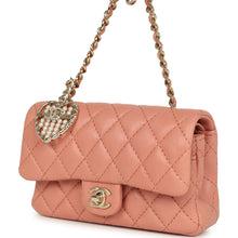 Load image into Gallery viewer, Chanel Nano Classic Double Flap Bag Charm Pink Lambskin Light Gold Hardware