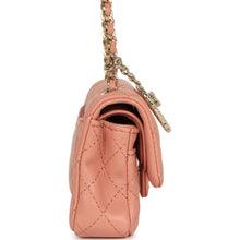 Load image into Gallery viewer, Chanel Nano Classic Double Flap Bag Charm Pink Lambskin Light Gold Hardware