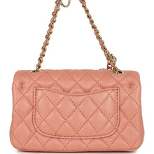 Load image into Gallery viewer, Chanel Nano Classic Double Flap Bag Charm Pink Lambskin Light Gold Hardware