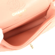 Load image into Gallery viewer, Chanel Nano Classic Double Flap Bag Charm Pink Lambskin Light Gold Hardware