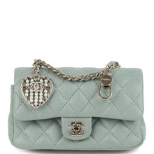 Load image into Gallery viewer, Chanel Nano Classic Double Flap Bag Charm Dark Green Lambskin Light Gold Hardware