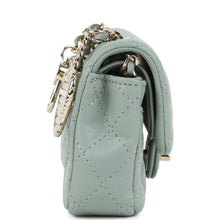 Load image into Gallery viewer, Chanel Nano Classic Double Flap Bag Charm Dark Green Lambskin Light Gold Hardware