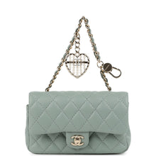 Load image into Gallery viewer, Chanel Nano Classic Double Flap Bag Charm Dark Green Lambskin Light Gold Hardware