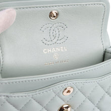 Load image into Gallery viewer, Chanel Nano Classic Double Flap Bag Charm Dark Green Lambskin Light Gold Hardware