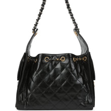 Load image into Gallery viewer, Chanel Small 25 Hobo Bag Black Shiny Crumpled Calfskin Mixed Metal Hardware