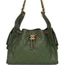 Load image into Gallery viewer, Chanel Small 25 Hobo Bag Khaki Caviar Antique Gold Hardware