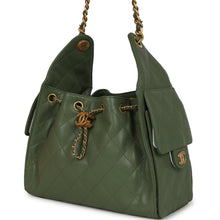Load image into Gallery viewer, Chanel Small 25 Hobo Bag Khaki Caviar Antique Gold Hardware