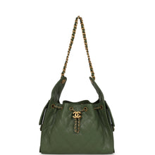 Load image into Gallery viewer, Chanel Small 25 Hobo Bag Khaki Caviar Antique Gold Hardware